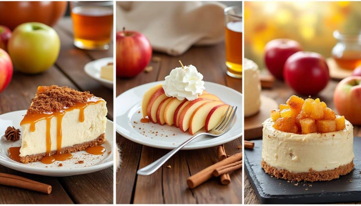 three delicious twists on apple cider cheesecake 🍏🍰