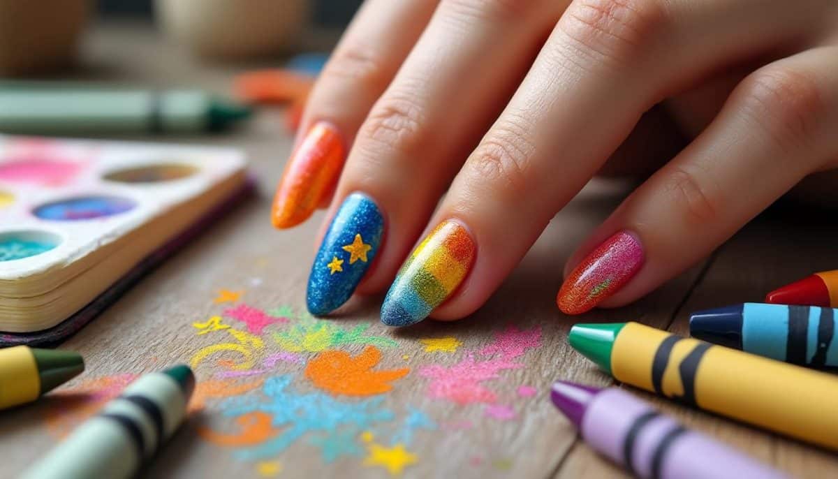 Creative Crayon Nail Designs for Art Teachers โ๏ธ๐จ