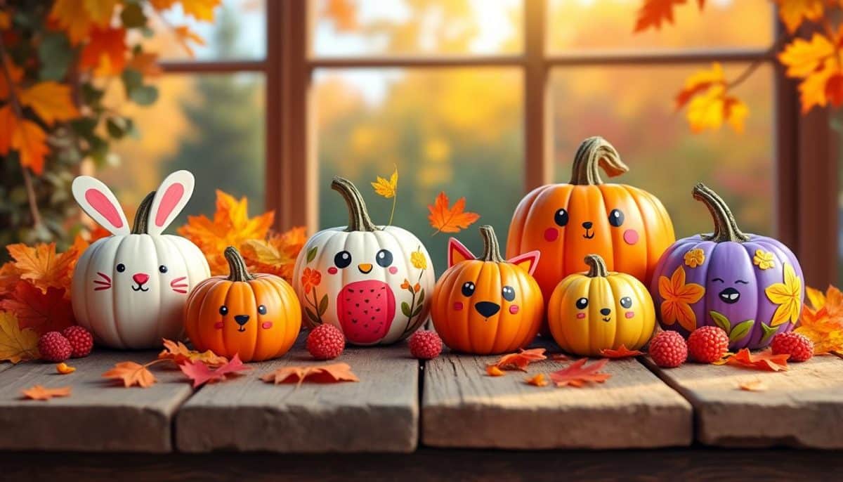 Adorable Painted Pumpkins 🎨✨— No Scary Faces Needed!