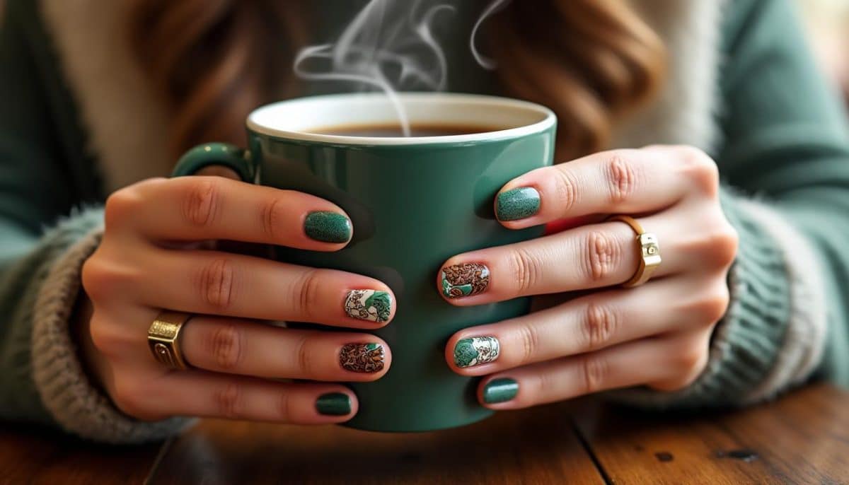Brew-tiful Starbucks Teacher Nails for Coffee-Loving Educators โ๐๐
