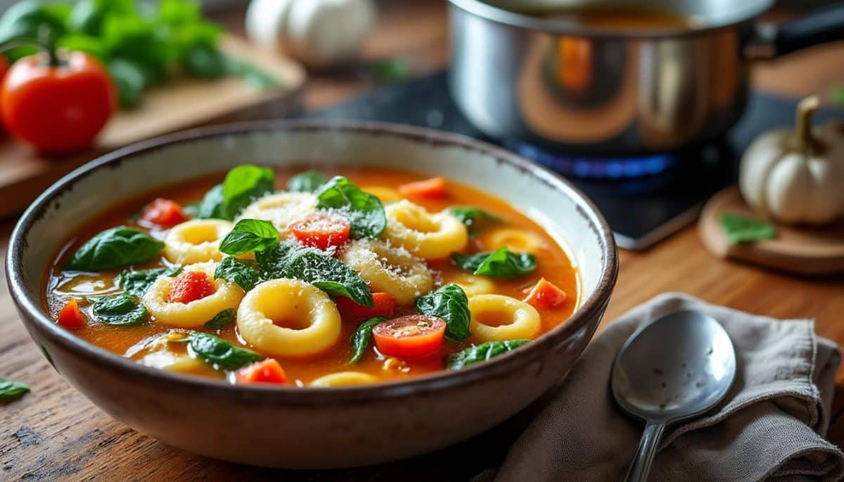 Minute Tortellini Soup 🍲⏱️: Quick Comfort in a Bowl