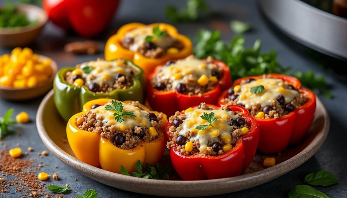 Cheesy Gluten-Free Air Fryer Stuffed Peppers: Easy & Delicious