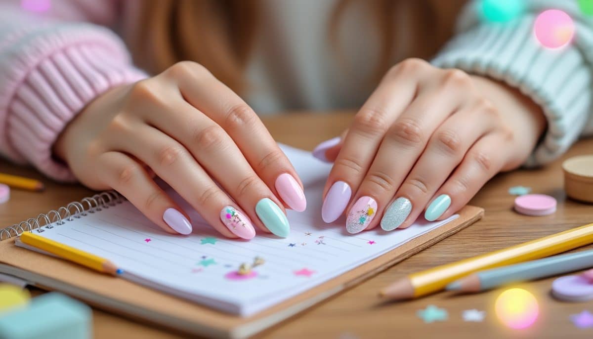 ๐๐ Birthday Almond Nails You Can Wear to School Too!