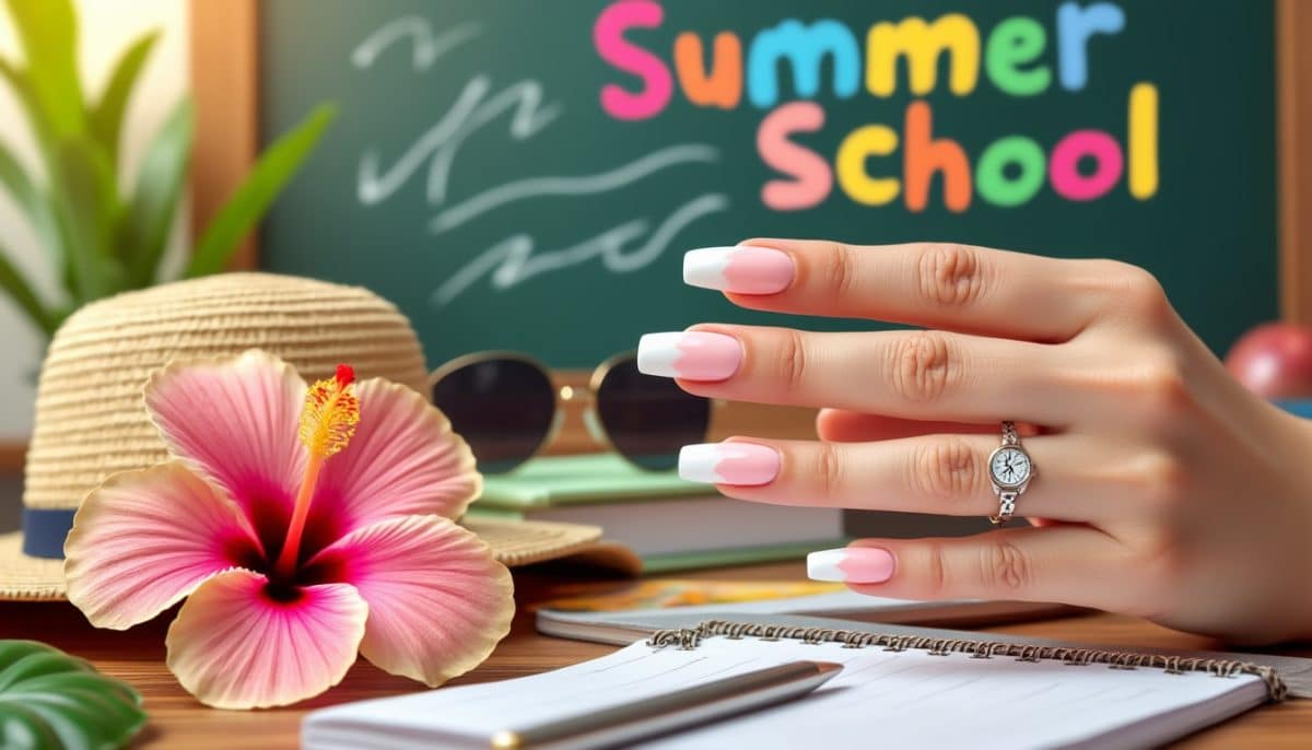 Summer-Ready French Tip Nails: Chic School-Inspired Designs ๐๐จ