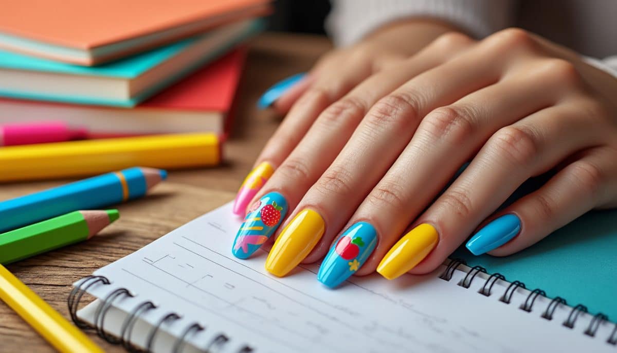 A+ Long Back to School Nail Ideas ๐๐