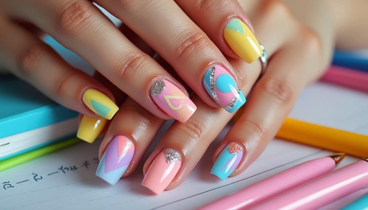 ๐ Square Acrylic Nails: Perfect Back-to-School Style โจ