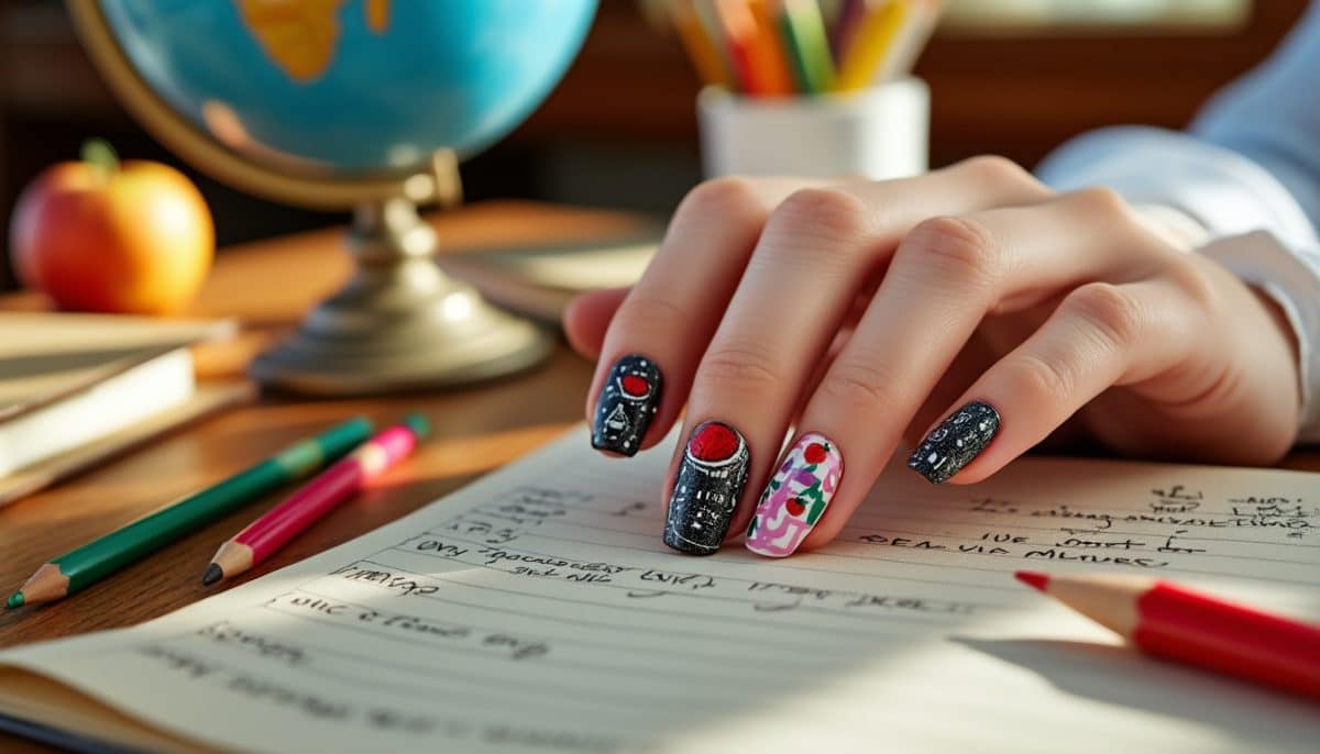 Chalkboard Chic: Back-to-School Nail Designs for Teachers โ๏ธ๐