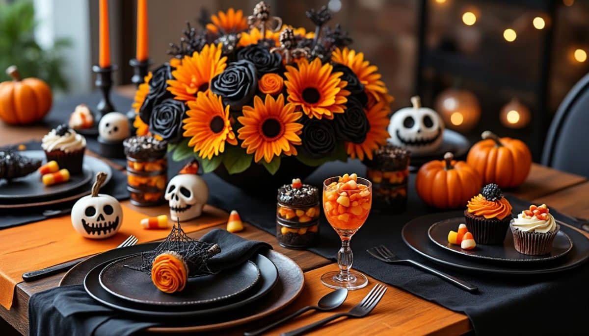 Spooky Chic: Black & Orange Halloween Napkins ππ€