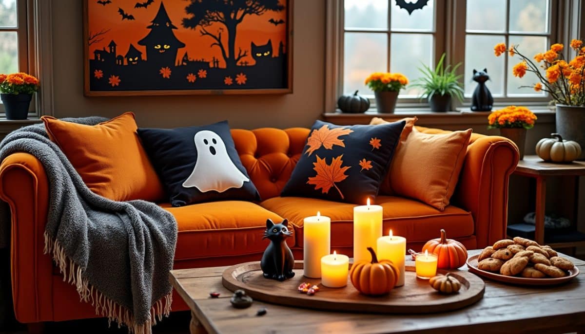 Spooky & Snug: Halloween Throws, Pillows & Candles for a Cozy Living Room ππ―οΈ