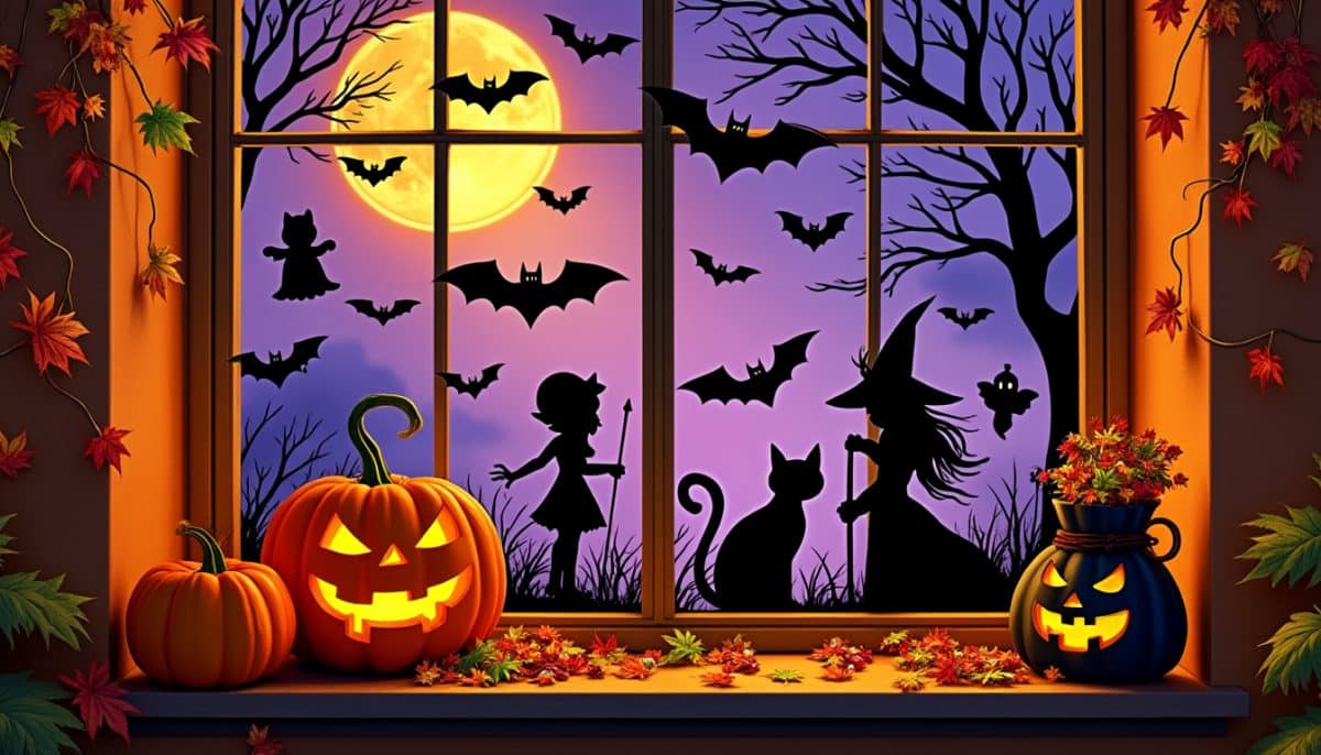 Spooky Cricut Vinyl Window Silhouettes for Halloween ππͺ