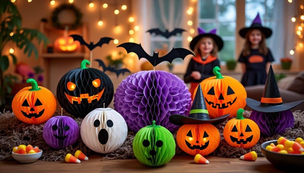 Spooky Style: Honeycomb Balls 🎃 The Perfect Halloween Paper Decor!