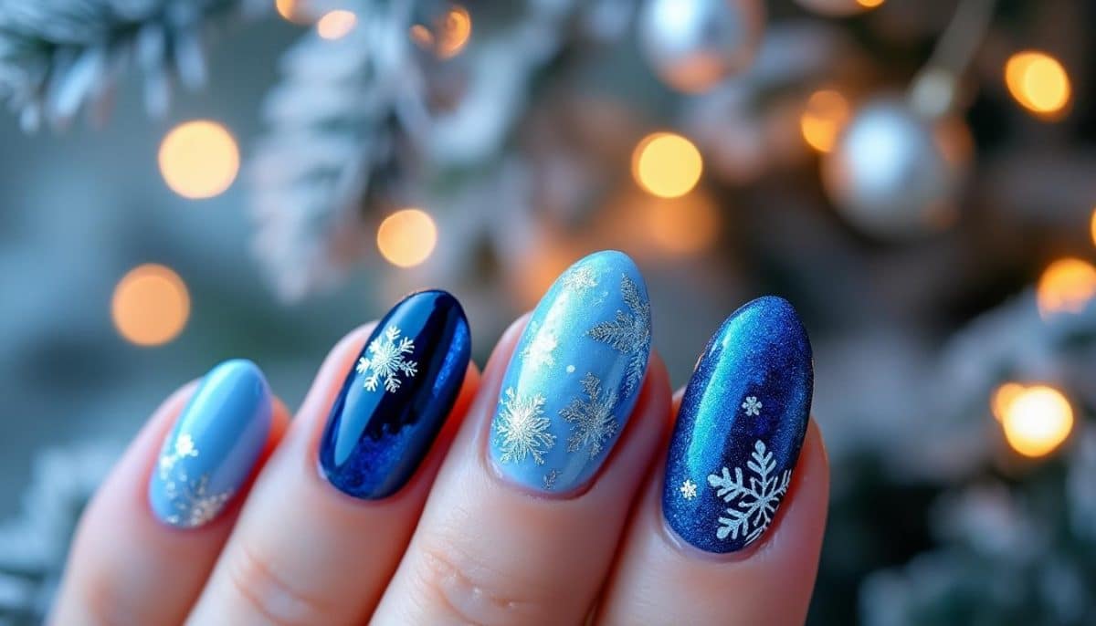 ❄️ Blue Christmas Nails: Chill Winter Designs 🎄