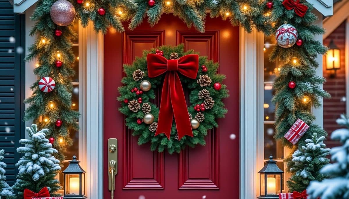 🎄 Festive Door Decor: Wreaths & More Magic 🎅