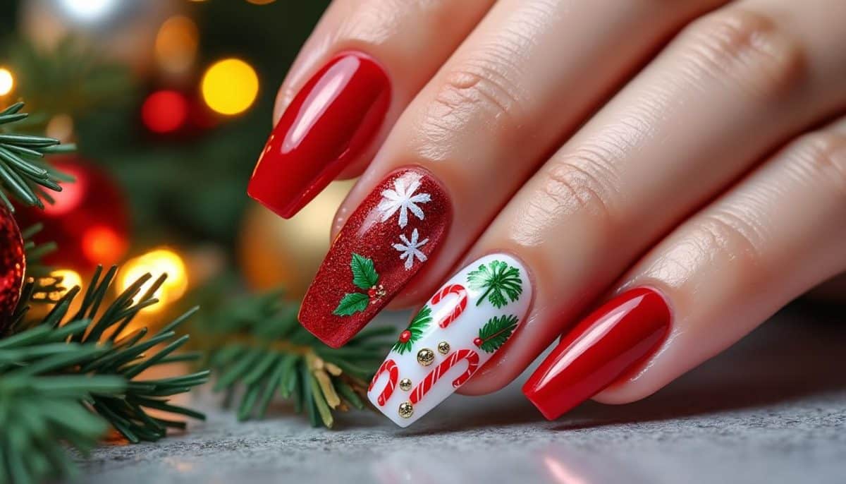 ✨ Festive Acrylic Nails: Long-Lasting Christmas Designs 🎄