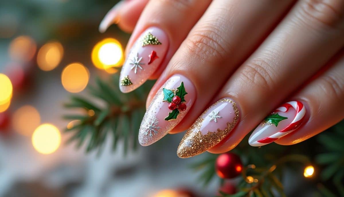 🎄 Almond Christmas Nails: Top Shape-Specific Designs 💅