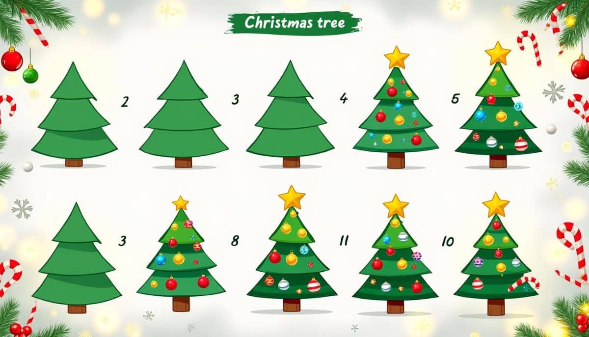 🎄 Easy Christmas Tree Drawing: Step-by-Step Guide ✏️
