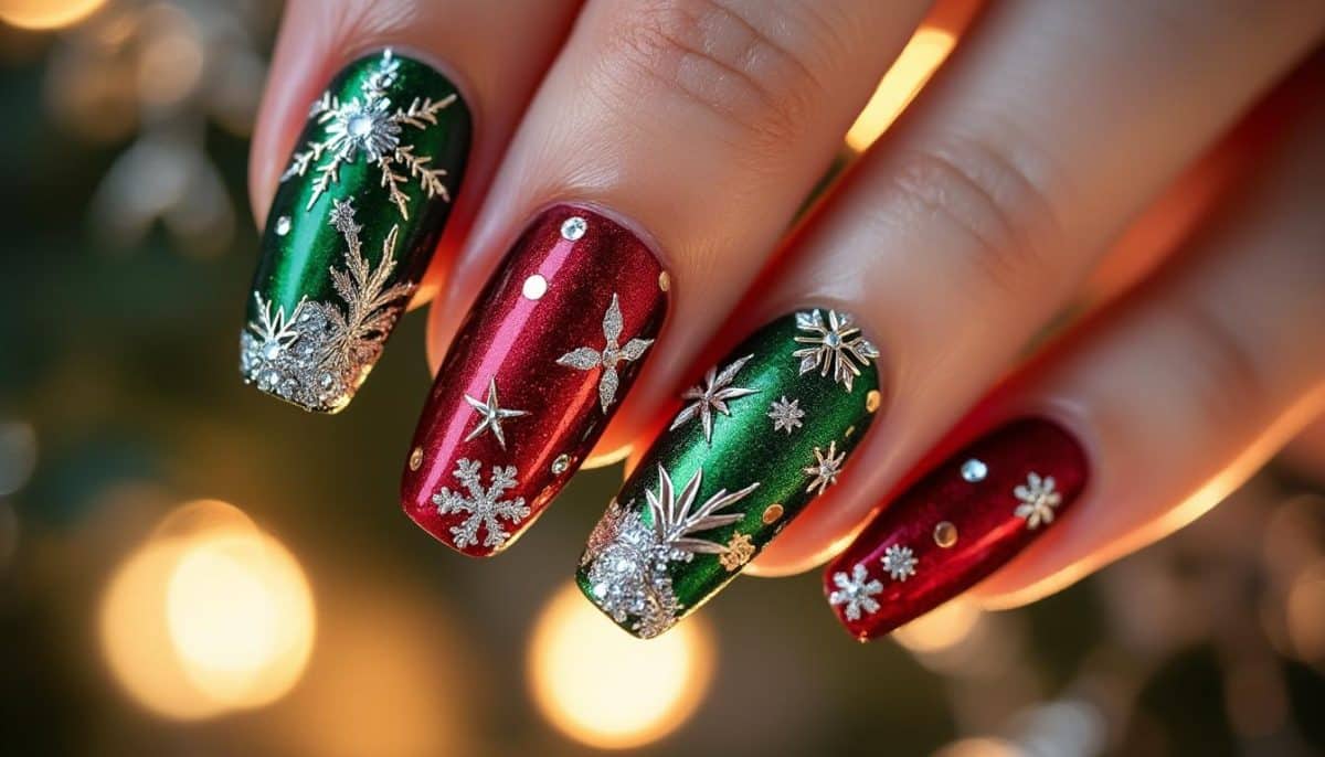 ✨ Elegant Christmas Nails: Chic Holiday Designs 🎄