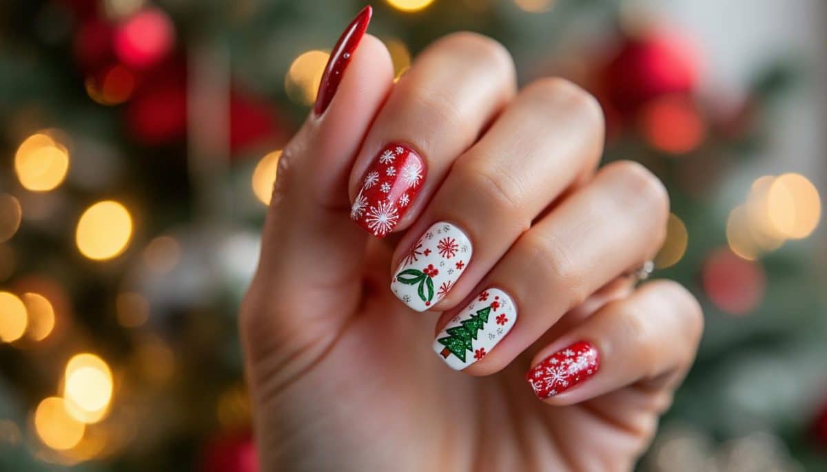 🎄 Stunning Short Christmas Nail Designs to Try! 💅