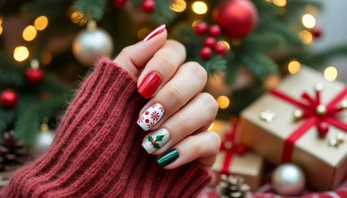 Easy Christmas Nail Art 🎄✨: Quick & Simple Tutorials