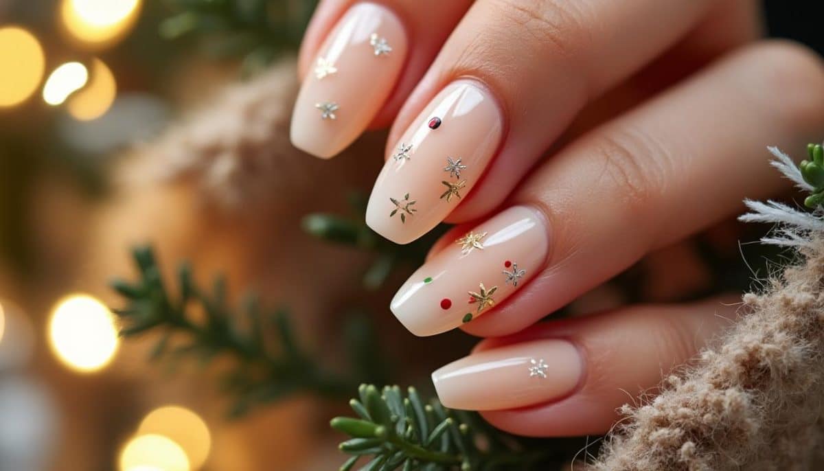 Subtle Christmas Nails 🎄✨: Minimalist Holiday Manicures