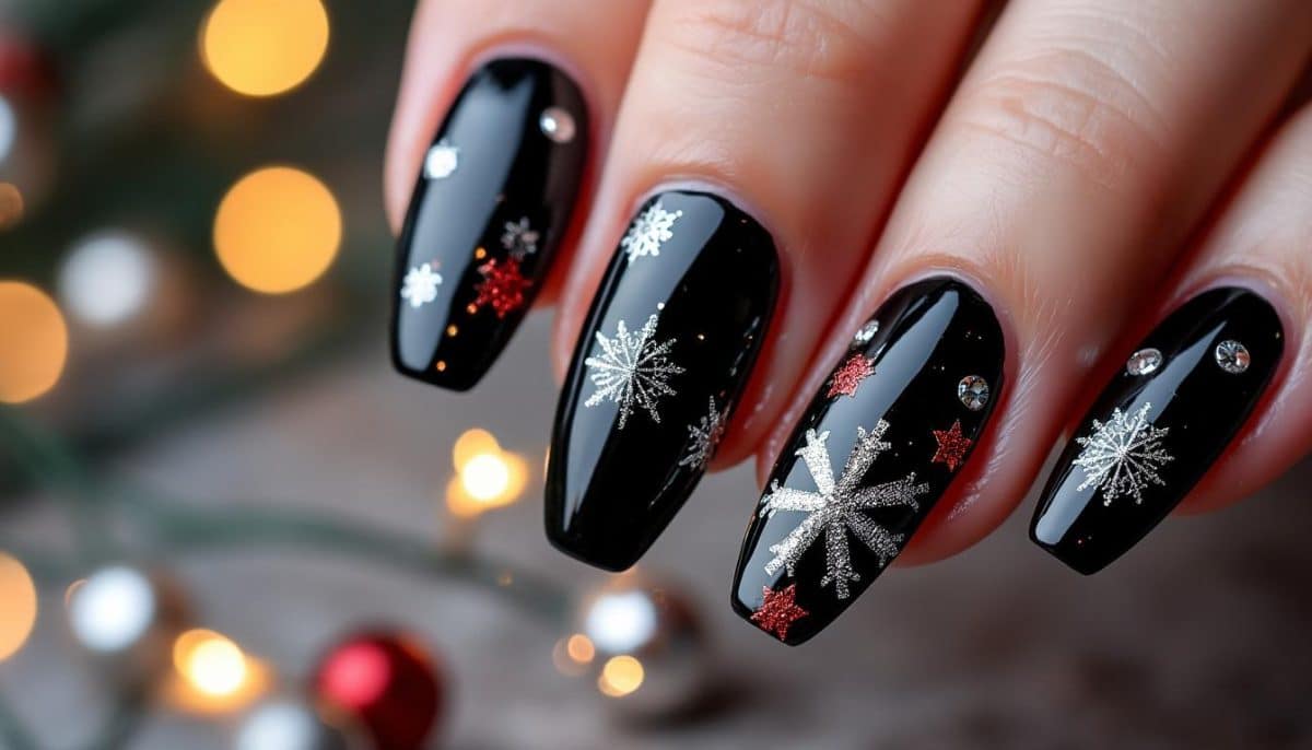 🖤 Black Christmas Nails: Edgy Holiday Mani Guide 🎄✨